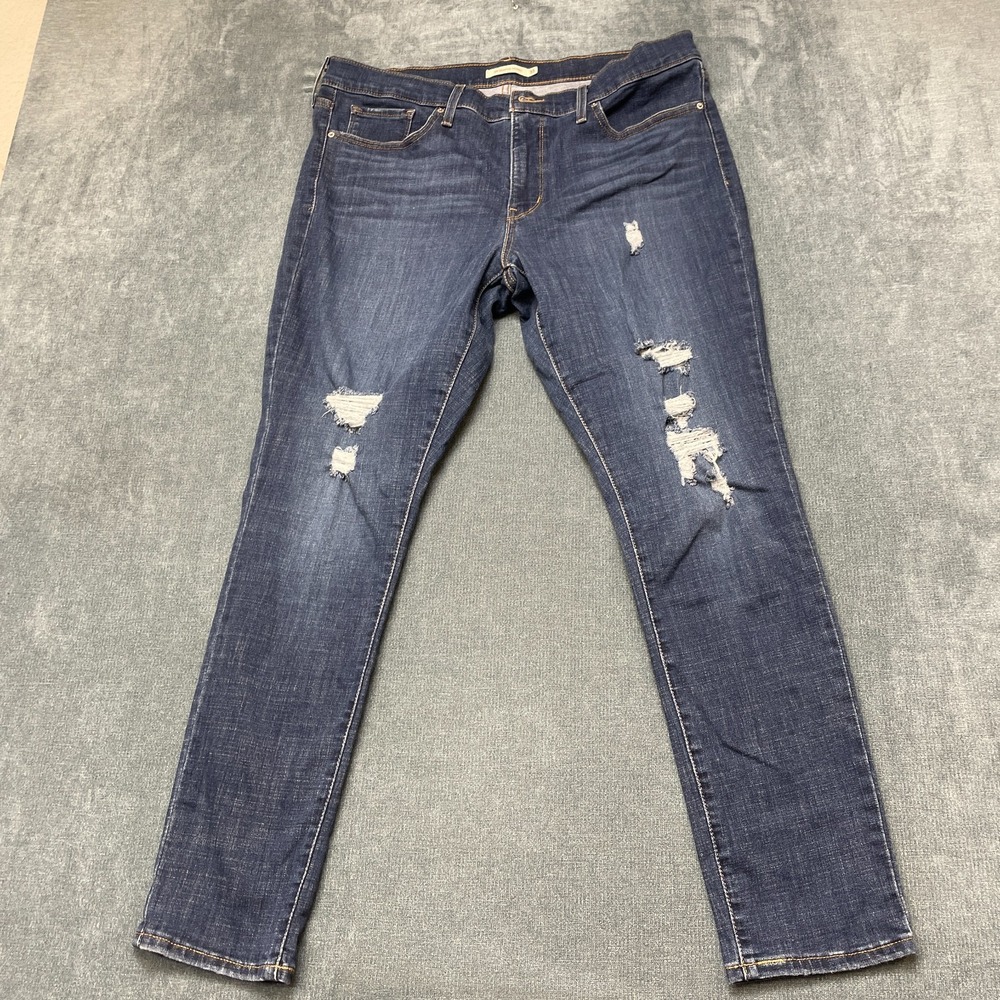 Levi's 311 Shaping Skinny Leg Jeans Womens 33x30 Blue Denim Distressed Mid Rise